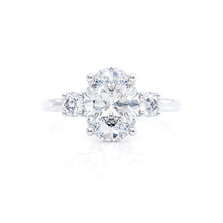 2.52 CT Oval Shaped Moissanite Three Stone Engagement Ring