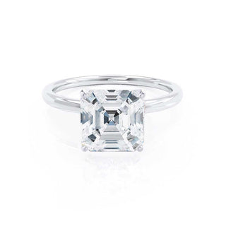 Bague de fiançailles solitaire en moissanite de forme Asscher de 1,80 ct