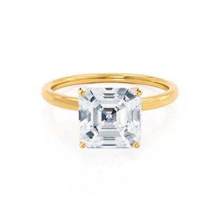 Bague de fiançailles de style solitaire en moissanite de forme Asscher de 1,80 ct