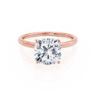 Bague de fiançailles de style solitaire en moissanite en forme de coussin de 2,0 ct