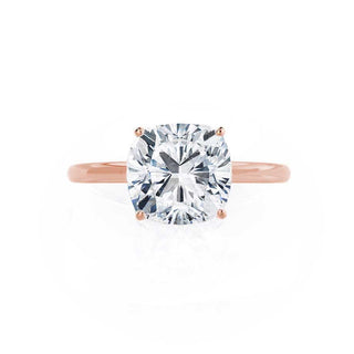 Bague de fiançailles de style solitaire en moissanite en forme de coussin de 2,0 ct