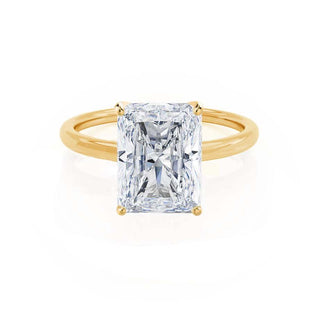 Bague de fiançailles de style solitaire en moissanite de forme radiante de 1,20 ct