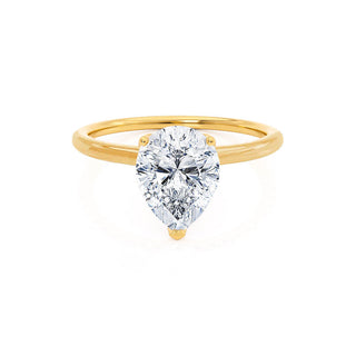 Bague de fiançailles solitaire en moissanite en forme de poire de 1,20 ct 