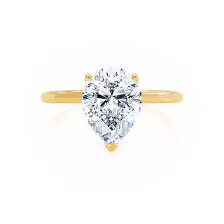 Bague de fiançailles solitaire en moissanite en forme de poire de 1,20 ct 