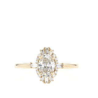 Bague de fiançailles en grappe de diamants en moissanite ovale de 0,75 ct 