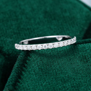 0.25 CT Round Moissanite Half Eternity Wedding Band