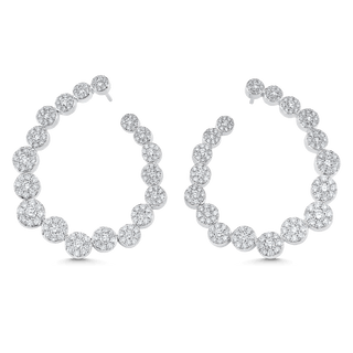 3.59 TCW Round Moissanite Diamond Hoop Earrings