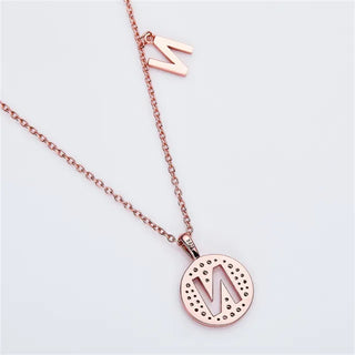 Collier avec diamants et moissanite en forme de lettre « N » pour femme