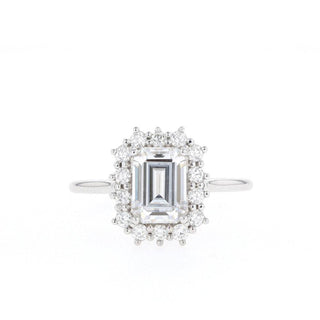 1.80CT Radiant Halo Moissanite Diamond Engagement Ring - ELITE CARAT