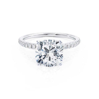 0.80 CT Cushion Shaped Moissanite Solitaire Engagement Ring