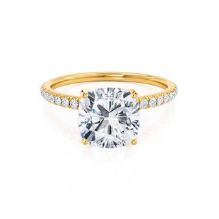 Bague de fiançailles de style solitaire en moissanite en forme de coussin de 1,30 ct