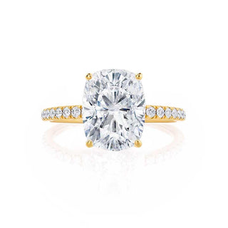 1.75 CT Elongated Cushion Shaped Moissanite Solitaire Style Engagement Ring