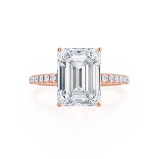 Bague de fiançailles de style solitaire en moissanite en forme d'émeraude de 2,52 ct