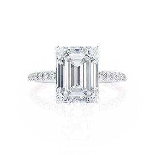 Bague de fiançailles solitaire en moissanite en forme d'émeraude de 2,52 ct