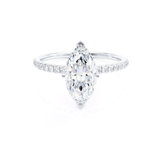 Bague de fiançailles solitaire en forme de marquise avec moissanite de 1,0 ct