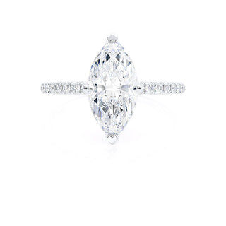 Bague de fiançailles solitaire en forme de marquise avec moissanite de 1,0 ct