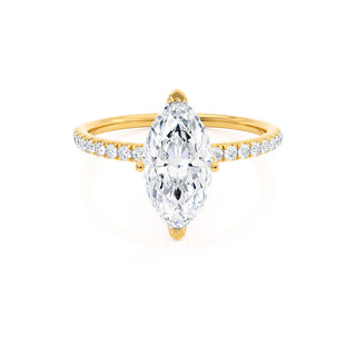 Bague de fiançailles de style solitaire en moissanite de forme marquise de 1,0 ct