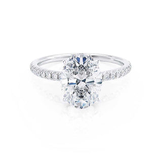 0.90 CT Oval Shaped Moissanite Solitaire Engagement Ring