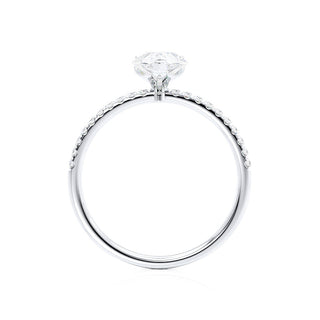 Bague de fiançailles en forme de poire avec solitaire en moissanite de 0,94 ct style pavé