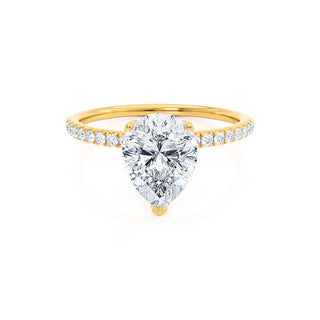 Bague de fiançailles de style solitaire en moissanite en forme de poire de 0,94 ct