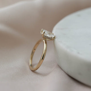 Bague de fiançailles en diamant Moissanite taille émeraude 1,70 ct avec halo caché pour elle