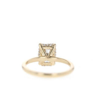 Bague de fiançailles en diamant Moissanite taille émeraude 1,70 ct avec halo caché pour elle