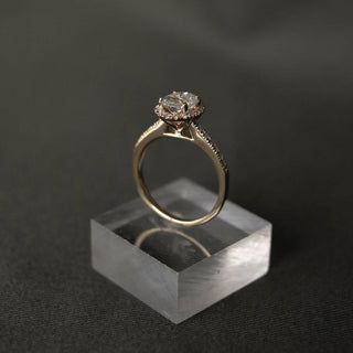 1.20CT Oval Halo Moissanite Diamond Engagement Ring - ELITE CARAT