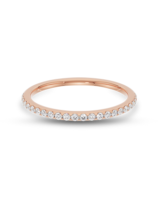 Alliance de mariage semi-éternité avec diamants ronds CVD de 0,50 TW