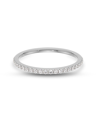 Alliance de mariage semi-éternité avec diamants ronds CVD de 0,50 TW