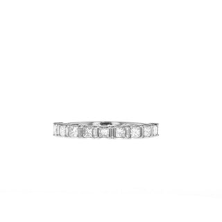 Alliance de mariage en moissanite alternée princesse et baguette de 0,55 ct