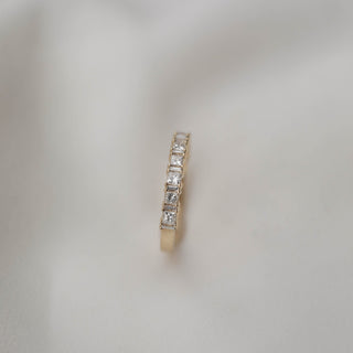 Alliance de mariage en moissanite alternée princesse et baguette de 0,55 ct