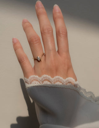 Bague de fiançailles unique avec solitaire en diamant CVD taille marquise de 0,50 à 1,50 ct