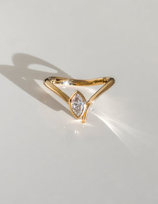 Bague de fiançailles unique avec solitaire en diamant CVD taille marquise de 0,50 à 1,50 ct