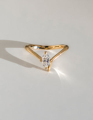 Bague de fiançailles avec diamant solitaire taille marquise CVD de 0,50 à 1,0 ct