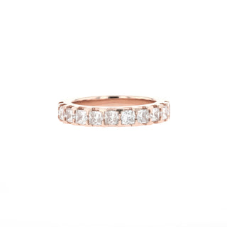 Alliance de mariage en demi-éternité avec moissanite taille princesse de 1,36 ct