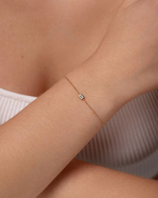 Bracelet en moissanite avec diamants sertis en forme de lunette de 0,15 ct pour femme