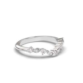 0.30 carat Marquise & Round E- VS1  Diamond V shaped Wedding Band