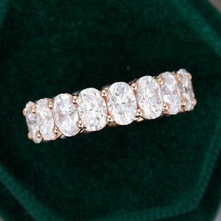 4.43 TCW Oval Moissanite Full Eternity Wedding Band