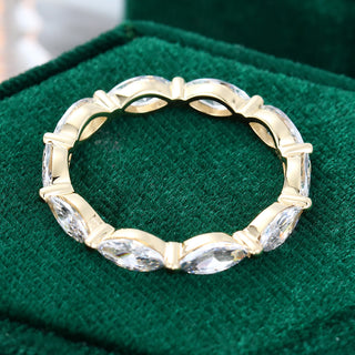 Alliance de mariage sertie de griffes en moissanite marquise de 1,20 TCW