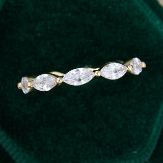 Alliance de mariage sertie de griffes en moissanite marquise de 1,20 TCW