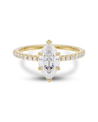 1.0 - 3.0 CT Marquise CVD Diamond Pave Engagement Ring