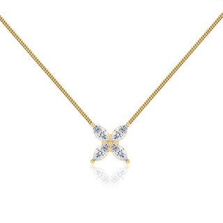 0.23 TCW Marquise Moissanite Diamond Flower Style Necklace