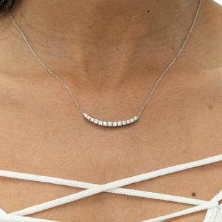 Collar de diamantes de moissanita de talla redonda de 0,82 ct para mujer