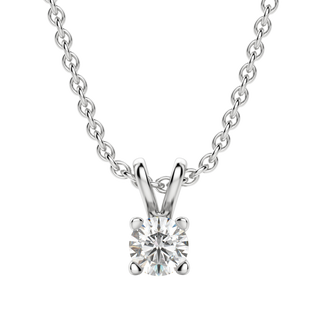 Collier avec diamant solitaire taille ronde en moissanite de 0,25 à 1,0 ct