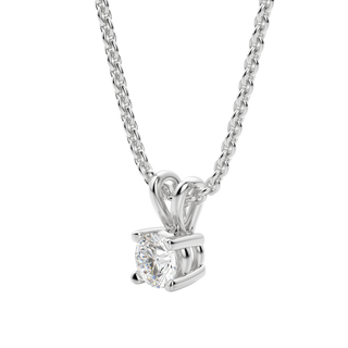 Collier avec diamant solitaire taille ronde en moissanite de 0,25 à 1,0 ct