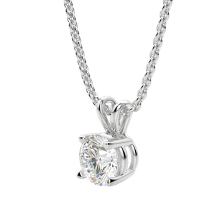 Collier avec diamant solitaire taille ronde en moissanite de 0,25 à 1,0 ct