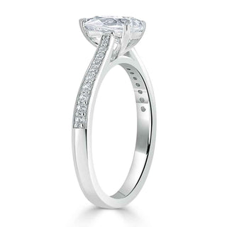 0.75 CT Pear Shaped Moissanite Solitaire Engagement Ring