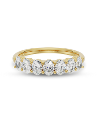 Alliance de mariage à sept pierres avec diamants CVD taille ovale de 0,50 TCW