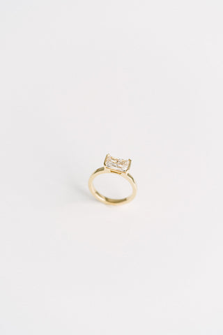 Bague de fiançailles avec lunette en diamant CVD radiant de 1,50 à 3,50 ct