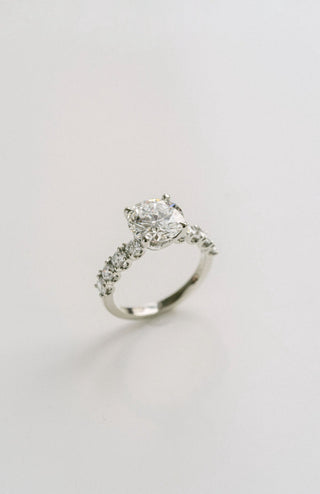 1.0 - 3.0 CT Round CVD Diamond Pave Engagement Ring